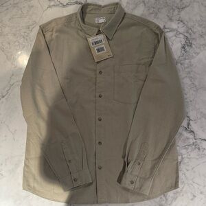 Frank And Oak Beige Button-Up Shirt Size L New With Tags Minimalist Luxury - NWT